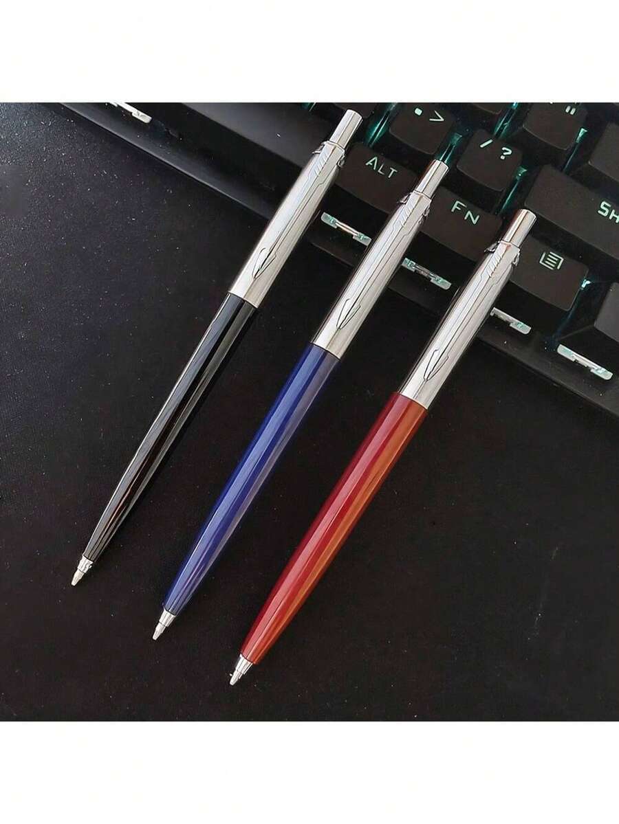 3支派克高级伸缩圆珠笔 - 不锈钢镀铬笔身，书写流畅，适合专业及日常使用 - 3件 - 查看 1