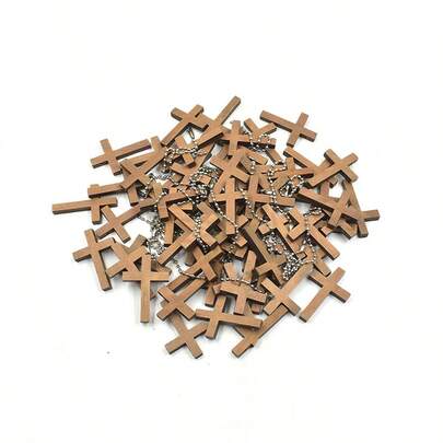 5pcs/10pcs Wooden Cross Pendant DIY Jewelry Accessories, Vintage Coffee Color Cross DIY Necklace Bracelet Charms, Holiday Gift