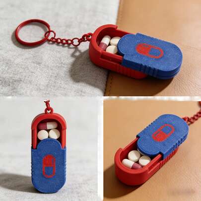 Portable Small Box, Compact Organizer Office Workers, Vitamin Storage Box, Travel Medicine Storage Box, Daily Storage Container, Waterproof Box, Divided Travel Box, Durable Plastic Box, Portable Daily Medicine Organizer, Travel Small Box, Portable Sealed-Proof Business Trip Medicine Storage Box