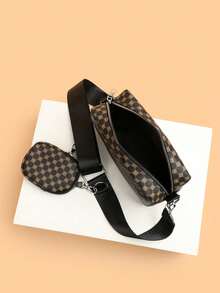 2pcs/Set Men Mini Crossbody Bag, Key Pouch, Retro Shoulder Bag, Camera Bag, Fashion Backpack, Perfect For Valentine's Day - Rust Brown - View 7