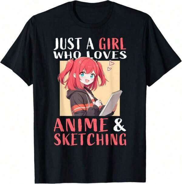 Shirts Fashion Print Casual T-Shirt Anime And Sketching For Girls Teens Manga Kawaii Japan T-Shirt,Unique Print Casual T-Shirt,Machine Washable SpringSummer Holiday Apparel Thanksgiving T Shirts,Pure Cotton T-Shirt,Fashion Print Casual T-Shirt, Suitable For All Seasons,Summer Wear.Men's Pure Cotton T-Shirt Effortless Styling, Showcase Your Unique Style