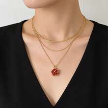 1个5/8/10毫米不锈钢吊坠，金色珐琅玫瑰花，用于珠宝制作DIY耳环、项链、手链，批发 - 彩色 - 查看 2