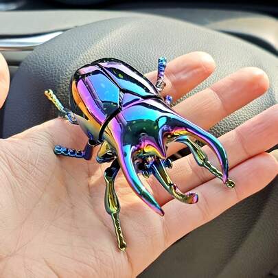 1pc Colorful Beetle Model Decor, Suitable For Car Dashboard, Insect Model Decoration, Garden And Home Decor. 3 Different Designs Will Be Randomly Sent (1pc Each). Random Selection (No Power Required), Animal Model, Party Gift.