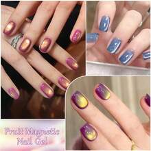 Mtssii 7毫升夏日水果猫眼磁性凝胶指甲油，可卸UV/LED冰透明番石榴葡萄蓝绿粉紫闪亮玻璃珠半永久可卸UV凝胶美甲油，沙龙家用DIY美甲 - 彩色 - 查看 7