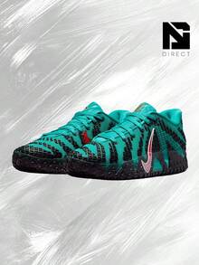 Nike Ja 3 Scratch 3.0 – Men's Lifestyle Sneakers – Shoes For Man -Vintage-Autumn & Winter-Inspired Running Shoes, Shock-Absorbing Comfort, Gym To Streetwear Casual Wear - Prefect Thanks Giving Day & Chrismas Gift – HF2793 300 - 渦輪綠/黑/白/大學紅 - 查看 2