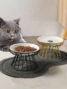 Adjustable Iron Cat Bowl Stand, Anti-Splash & Hair, Easy To Clean, Reduces Neck Strain, Promotes Healthy Feeding For Cats - Multicolor - View 6