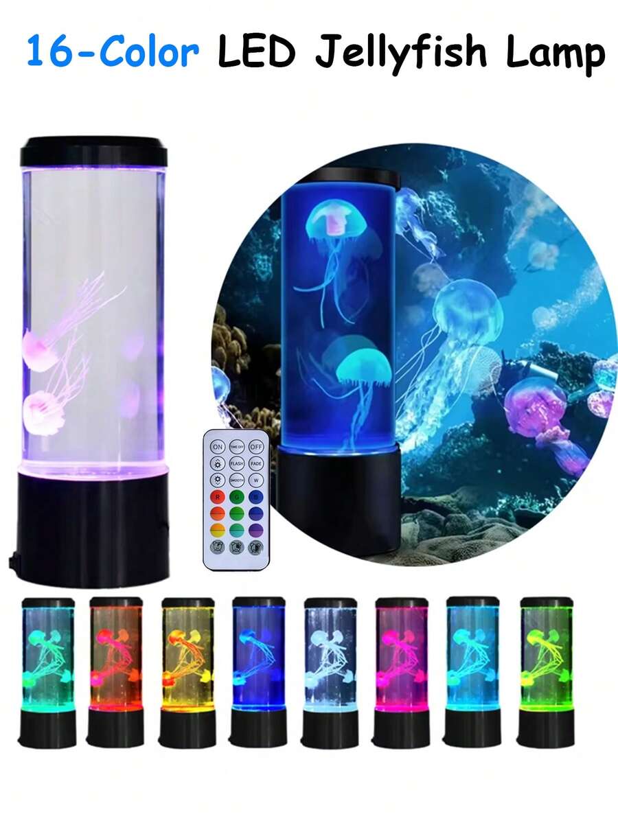 Đèn hình sứa điều khiển từ xa 16 màu, thích hợp trang trí bể cá, làm đồ dùng cho thú cưng, quà tặng ngày lễ, giảm căng thẳng và lo âu.