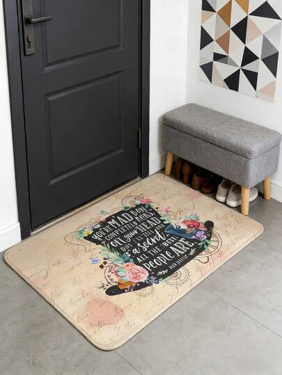 1pc Rectangular Doormat, Indoor/Outdoor Welcome Mat, Non-Slip Entrance Rug, Suitable For Living Room, Bedroom And Home Decor, Machine Washable, Comfortable Decoration For Living Room, Bedroom Or Study
