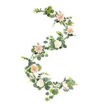 5.6ft Artificial Green Plant Vines Faux Realistic Peony Garland Hanging Decorations For Table Wedding Backdrop - 香檳色 - 查看 2