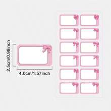 120 miếng dán hình nơ màu hồng, kích thước 0.98*1.57 inch, thích hợp làm đồ thủ công, trang trí nhà cửa, làm quà tặng, đánh dấu sổ lưu niệm, dùng cho văn phòng phẩm, sắp xếp nhà cửa, nhật ký, sổ tay. - Hình chữ nhật - Xem 3
