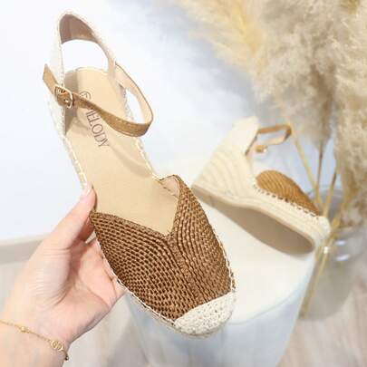 angelica Sandalias de Mujer con Cuña Tipo Alpargata, Cómodas, con Correa Ajustable