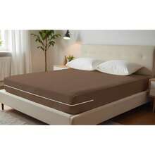 Double Gel Knit Mattress Cover With Zipper - 鏽棕色 - 查看 12