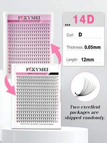 15 pares de extensiones de pestañas postizas precurvadas 3D 6D 10D 12D 14D 16D con base puntiaguda, efecto de pestañas de visón sintético esponjoso y rizado, hechas a mano - D - Ver 51