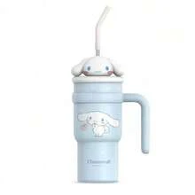 名创优品三丽鸥Hello Kitty、酷洛米、布丁狗 700毫升不锈钢保温杯，带吸管和提手，可爱卡通水瓶，圣诞礼物，适合车载、办公、旅行 - 彩色 - 查看 11