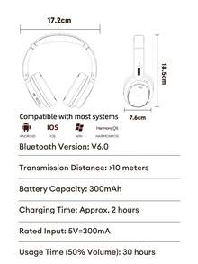 Lenovo 联想LS105无线蓝牙耳机，带便携盒，ENC高清通话降噪，蓝牙6.0，游戏、音乐、运动耳机，舒适耳罩，超长续航，兼容智能手机和电脑，理想礼品 - 棕色耳機+收納袋 - 查看 10