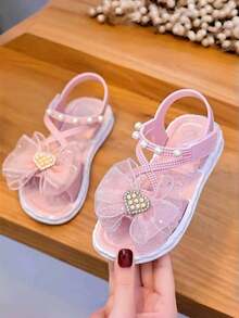 Girls Sandals Fashion Toddler Little Big Kids Princess Summer Beach Soft Bottom Slippers - Pink - View 6
