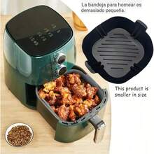 1/2个方形空气炸锅硅胶锅可重复使用空气炸锅内衬烤箱烘焙托盘家用厨房空气炸锅配件 7.67''x6.49''x1.96'' - 矽膠氣炸鍋內襯 - 查看 3