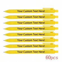 60pcs/Set Customized Inspirational Macaron Ballpoint Pens, Black Ink, Suitable As Back To School, Christmas, Holiday Party Gifts, Company Slogan Customization - 60pcs - View 12