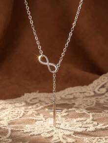 1件奢华心形项链，925纯银优雅锁骨项链，精致珠宝礼品，适合女孩日常和约会佩戴 - 款式3 - 查看 4