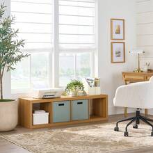 4-Cube Vertical Storage Organizer Cabinet Open Shelf Unit, Light Honey - Light Honey - View 7