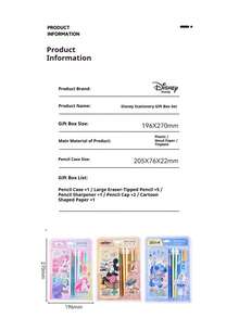 Disney Stitch Princess Learning Stationery Set Large Capacity Pencil Box Cute Cartoon Rubber Head Pencil HB Elementary School Birthday Gift Holiday Gift - A - View 11