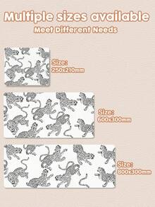 1 Piece, Black Leopard Pattern, PU Leather Mouse Pad, 2mm Thick, Small Office Desktop Mat, Suitable For Students/Gamers/Laptop Users, Waterproof And Non-Slip. - White - View 2
