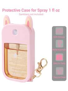 1pc Cute Silicone Protective Case, Compatible With Touchland Hand Sanitizer Spray (Fits 1 Fl Oz), Keychain Holder, Silicone Protective Cover For Power Mist And Glow Mist Hand Sanitizer Sprayers, 1 Fl Oz Capacity - one-size - View 3