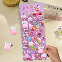 Hình dán động vật hoạt hình 3D, mềm mại và bông xốp, thích hợp để trang trí trường học, văn phòng, sổ tay, ốp điện thoại. - Nhiều màu - Xem 7