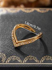 18K Gold Plated Stainless Steel Simple & Elegant Ring For Women - Yellow Gold - View 5