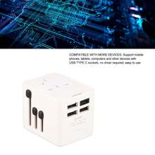 Adaptador de viaje universal, convertidor de corriente con enchufe internacional y múltiples tomas de corriente. - Estrella - Ver 2