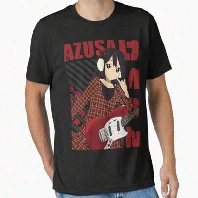 Herr-T-shirts Moderiktigt tryck Casual T-shirt K-ON !- Azusa Nakano Essential T-shirt, Tillverkad av ren bomull, Vår- och sommarkläder för Thanksgiving, Unikt tryck Casual T-shirt, Ren bomulls-T-shirt, Moderiktigt enkeltryckt Casual T-shirt, Säsongskläder Andningsbart material, Festlig-Unisex Herr Moderiktigt Tryck Casual T-shirt Casual Sommar T-shirt, Bekväma utomhuskläder