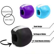 1个硅胶下颌肌肉锻炼器，用于下巴训练和面部塑形，成人健身器材 - 彩色 - 查看 4