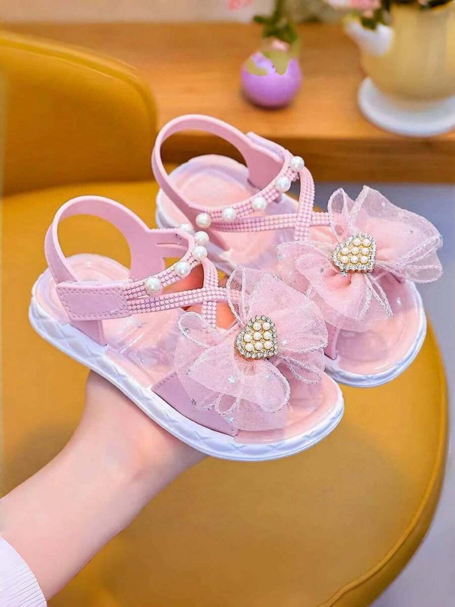 Girls Sandals Fashion Toddler Little Big Kids Princess Summer Beach Soft Bottom Slippers - Pink - View 1