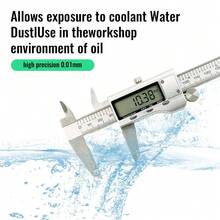 6 Inch Digital Caliper Measurement Tool, Stainless Steel Vernier Caliper Digital Micrometer With Large LCD Screen, Easy Switch Between Inch & Metric Fraction, Suitable For DIY/Home - A - View 4