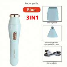 Maquinilla eléctrica para cortar el pelo para mujer, maquinilla de afeitar resistente al agua, indolora, dispositivo de depilación corporal privada, afeitadora de Bikini, brazo, pierna, cara 42PH - Morado - Ver 9