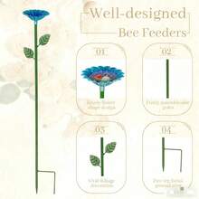 Outdoor Garden Decor Flower & Leaf, Bee Waterer, Butterfly & Hummingbird Waterer, Garden Decor - A - View 9