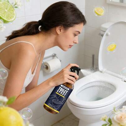 120g Bathroom Air Freshener Spray With Bergamot & Citrus Extracts, Long-Lasting Odor Eliminator For Home, Bathroom, Living Room, Kitchen, Bedroom – Refreshing Citrus Scent Air Purifier,Gifts For Men And Women Suitable For Valentine's Day, New Year's Day, Birthdays, Weddings And Parties,Quick Ship Items,Free Shipping