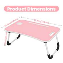 Lap Desk For Laptop Bed Trays For Eating And Laptops Bed Table Tray Breakfast In Bed Tray With Legs Lap Trays For Adults Lap Table Laptop Stand TV Trays For Bed With Cup Holder - Hồng - Xem 2