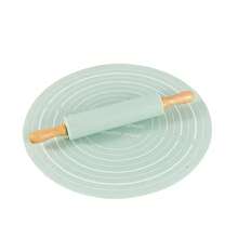 1 pieza Tapete de silicona circular para hornear, 30 cm * 30 cm Tapete de silicona antiadherente para hornear, con almohadilla de masa antideslizante y con medidas, Tapete de silicona reutilizable, utilizado para hacer pasteles, galletas, macarons, pan y pasteles - Multicolor - Ver 2