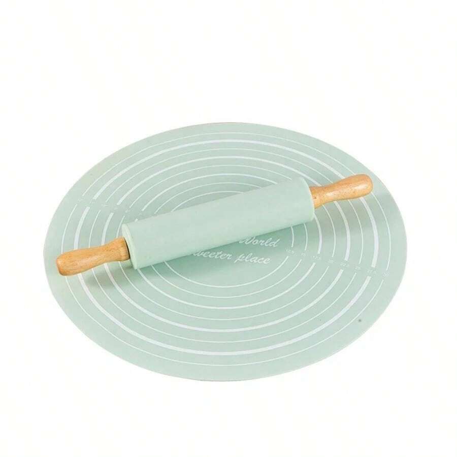 1 pieza Tapete de silicona circular para hornear, 30 cm * 30 cm Tapete de silicona antiadherente para hornear, con almohadilla de masa antideslizante y con medidas, Tapete de silicona reutilizable, utilizado para hacer pasteles, galletas, macarons, pan y pasteles