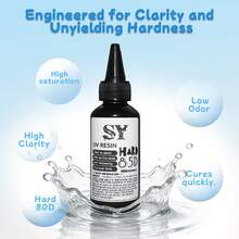 Large-Capacity 60ml DIY UV Resin, Low-Odor, Fast-Curing Transparent Glass, 85D Hardness, High Transparency And Mild Temperature Resin Adhesive, Large-Capacity DIY Flowing Sand Mahjong, Handcrafted High-Definition Transparent Products, DIY Handicrafts Adhesive, Tempered Glass Coffee Table, Acrylic Table Legs, Crystal Trophies, Decorative Chandeliers And Decorative Items Adhesive - AND - View 1