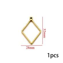 1/5件 304不锈钢PVD镀金心形方形UV树脂硅胶模具耳环底座吊坠连接器珠宝制作 - 彩色 - 查看 36
