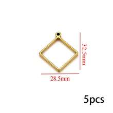 1/5件 304不锈钢PVD镀金心形方形UV树脂硅胶模具耳环底座吊坠连接器珠宝制作 - 彩色 - 查看 23