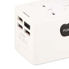 Adaptador de viaje universal, convertidor de corriente con enchufe internacional y múltiples tomas de corriente. - Estrella - Ver 7