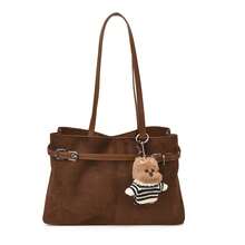 Men Tote Bags - Velvet Brown Belt Pendant - View 12