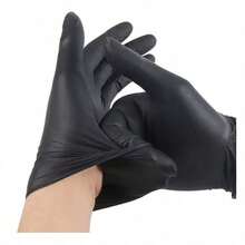 Black Disposable Latex-Free Food For Cooking Cleaning Household Pet Care Beauty Spa Pink Nitrile Gloves Powder Free Disposable Latex Free (100/Ct Box) - Black - View 9