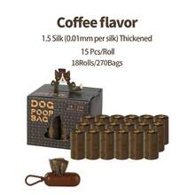 Coffee Scented Outdoor Dog Walking Poop Bag Refill, Thick Leak-Proof Pet Waste Dispenser, Material - Brown - View 8