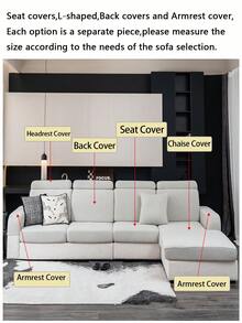 1件装天鹅绒沙发套，防滑耐用弹力面料，可机洗，适用于客厅和卧室，宠物友好 - 纯色格子 - 淺灰色 - 查看 9