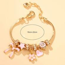 1 Piece – Bracelet With Bow, Flower And Heart – 6 Cm Diameter - 金色 - 查看 2