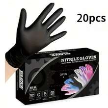 Black Disposable Latex-Free Food For Cooking Cleaning Household Pet Care Beauty Spa Pink Nitrile Gloves Powder Free Disposable Latex Free (100/Ct Box) - Black - View 12